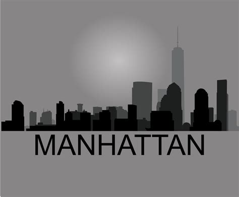 Manhattan Skyline Vector At Collection Of Manhattan