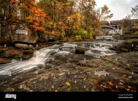 Berea Falls Ohio During Peak Fall Colors This Cascading Waterfall