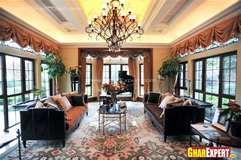 Modern Drawing Room Interior With Big Sized Windows Gharexpert