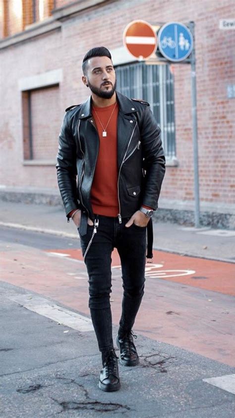 20 Awesome Street Style Outfits Mens Street Style Leather Jacket