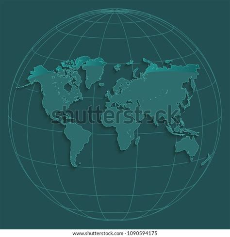 World Map Globus Geographic Coordinates Globe Stock Illustration