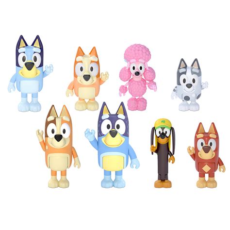 Toys And Hobbies Tv And Movie Character Toys 8 Fig Set Bluey Pack And Go