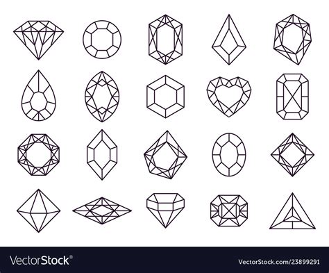 Jewels Diamond Icons Diamonds Gems Luxury Jewel Vector Image