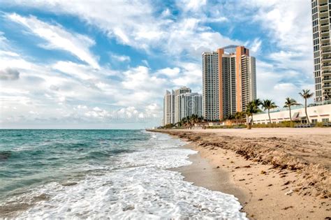View Of Sunny Isles Miami Beach In Florida At Morning Stock Photo