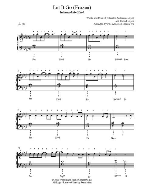 Once you download your personalized sheet music, you can view and print it at home, school, or anywhere you want to make music, and you don't have. Let It Go by Frozen Piano Sheet Music | Intermediate Level