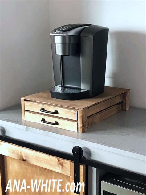 Mind reader single serve coffee pod drawer and holder, 30 capacity coffee station and pod capsule storage organizer, pull out tray for condiments, coffee accessories black, 13.07 l x 9.37 w x 2.5 h. Wood Crate Keurig K Cup Holder Drawer | Ana White