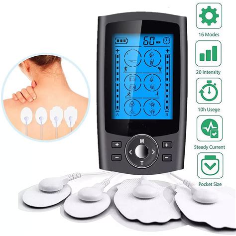 Tens Unit Rechargeable Muscle Stimulator Ems Dual Channel With 6