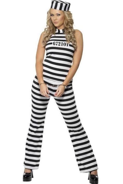 Convict Cutie Costume Black Fancy Dress Costumes Hot Halloween