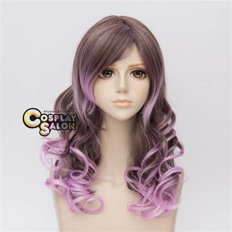 Buy Lolita 50cm Long Brown Mixed Light Purple Curly