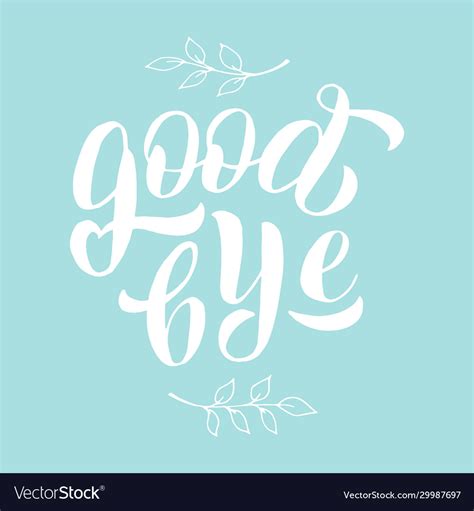 Goodbye Lettering Text Poster Farewell Party Vector Image