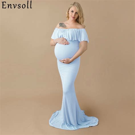 Envsoll 2018 New Maternity Photography Props Sexy Maxi Ruffle Collar