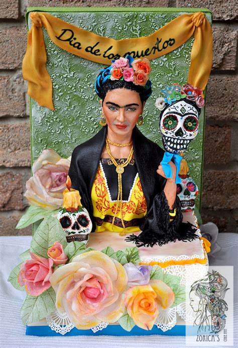 Frida Kahlo Cake For Dia De La Muertos Sugar Skull Bakers Collaboration