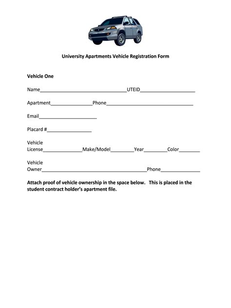 Apartment Vehicle Registration Form Fill Online Printable Fillable