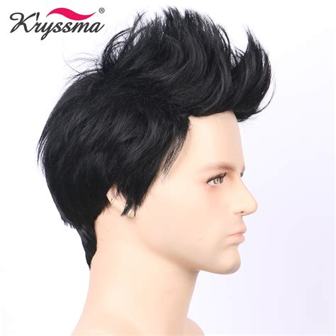 synthetic mens wig jet black 1 short handsome fake hair wigs for men free hot nude porn pic
