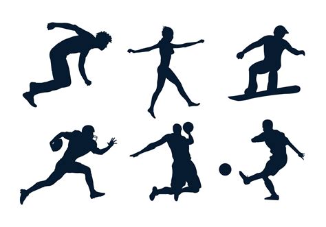 Set Of Various Sportsmens Silhouettes In Vector 93443 Vector Art At