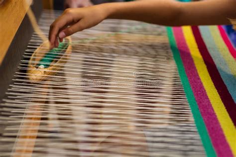 Weaving Loom And Thread Of Yarn Stock Image Image Of Color String