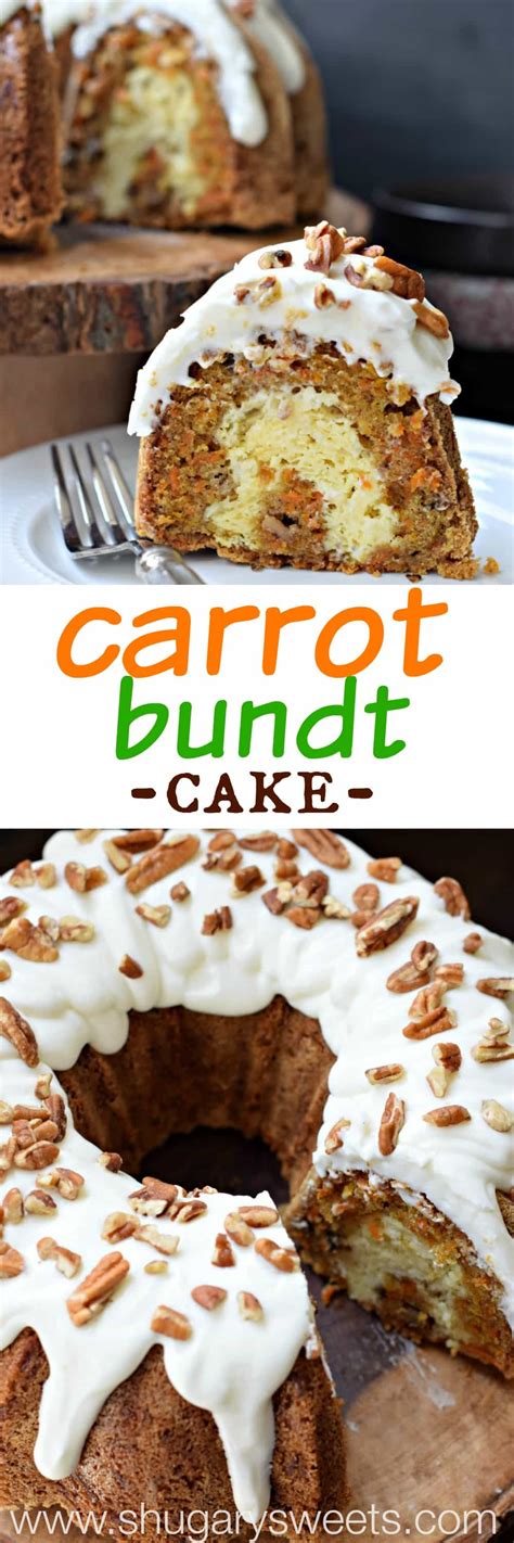 Carrot Bundt Cake With Cheesecake Filling And Cream Cheese