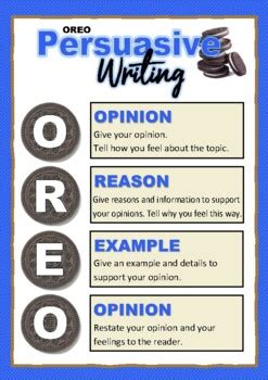 Persuasive writing OREO by keryl | Teachers Pay Teachers