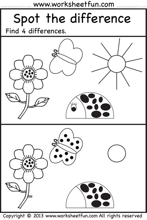 Spot The Difference 7 Worksheets Worksheets For Kids Printable
