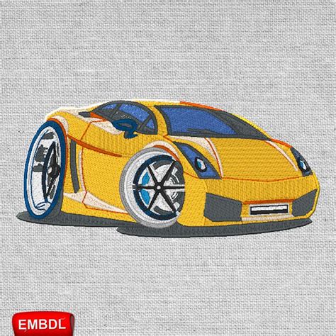 Lamborghini Cartoon Car Embroidery Design Download Embroiderydownload