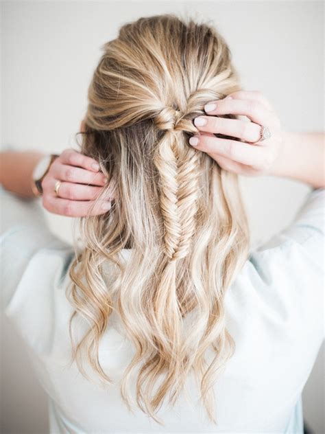 Half Up Fishtail Braid Tutorial Lark And Linen