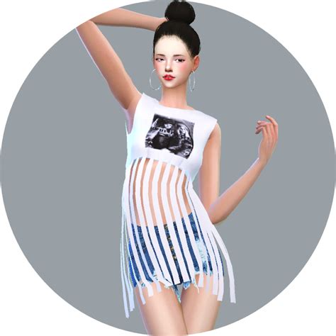 Sims 4 Ccs The Best Fringe Crop Top By Marigold