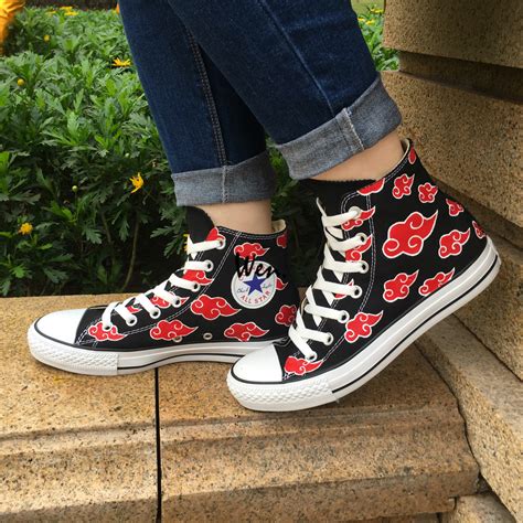 Anime Red Cloud Naruto Shippuden Akatsuki Converse All Star Hand