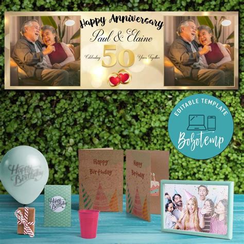 Happy Anniversary Party Banner Printable Instant Download