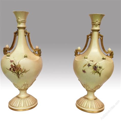Antiques Atlas Beautiful Pair Of Royal Worcester Blush Ivory Vase