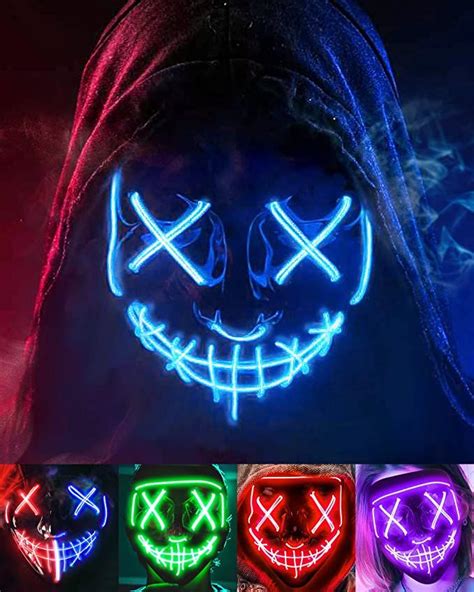 Poptrend Scary Halloween Mask Led Toys Light Up Party Masks Full Face