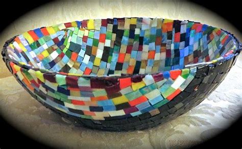 Colorful Stained Glass Mosaic Large Bowl Fruit By Jackiesglass 95 00 Stained Glass Mosaic