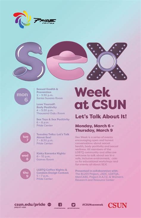 Sex Week At Csun Hosted By The Pride Center California State University Northridge