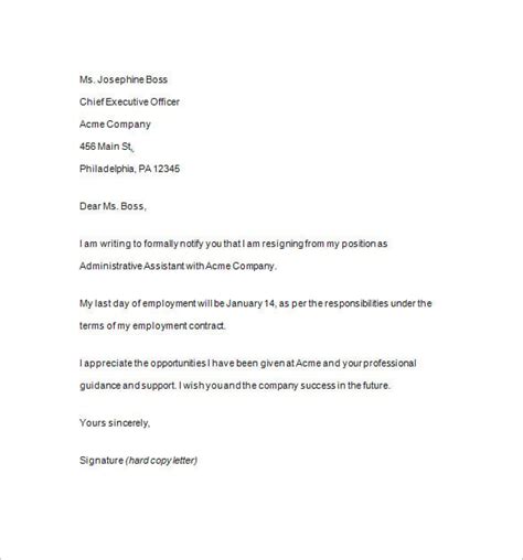 Resignation Notice Template 17 Free Samples Examples Format Download