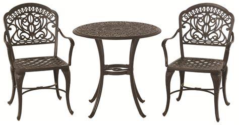 Hanamint Tuscany 3 Piece Bistro Set With Ornate Casting And Detailed