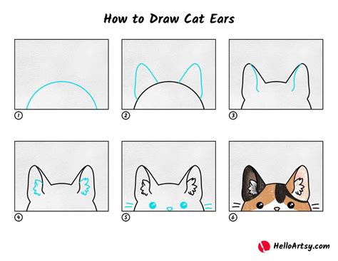 How To Draw Cat Ears Helloartsy