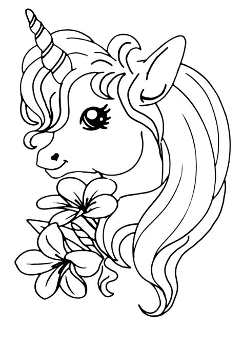 Beautiful Unicorn Head Coloring Page Freeble Pages Image Inspirations