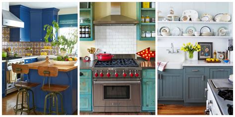 After choosing her favorite kitchen cabinet color ideas , she ordered a few paint swatches to make sure that the light blue kitchen cabinet color looked good in the space and matched with the other accessories. 10 Beautiful Blue Kitchen Decorating Ideas - Best Blue ...