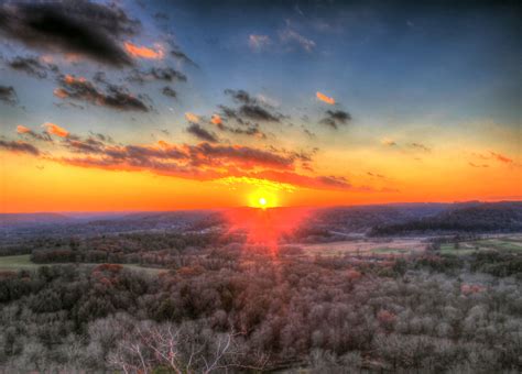 Sunset Over Kickapoo River Valley At Wildcat Mountain State Park