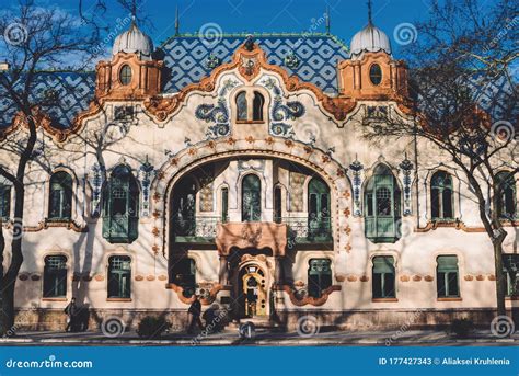 Art Nouveau Raichle Palace Facade In Subotica Editorial Stock Photo