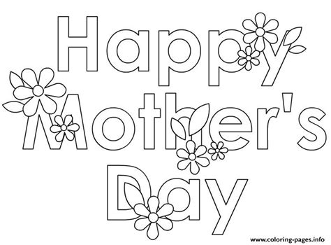 100% free interactive online coloring pages. Happy Mothers Day Flowers Cute Coloring Pages Printable