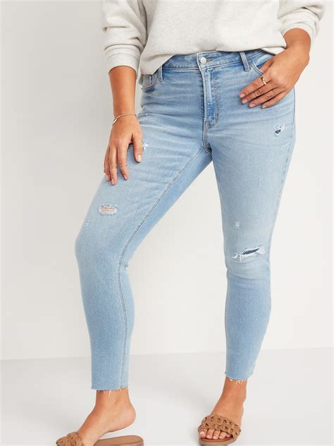 Mid Rise Rockstar Super Skinny Ripped Ankle Jeans For Women Old Navy