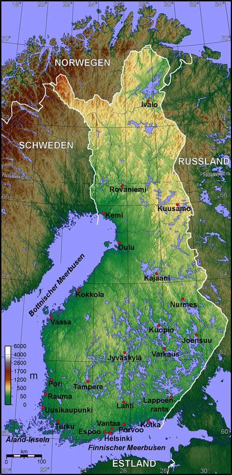 Landkarte Finnland Topographische Karte Karten Und