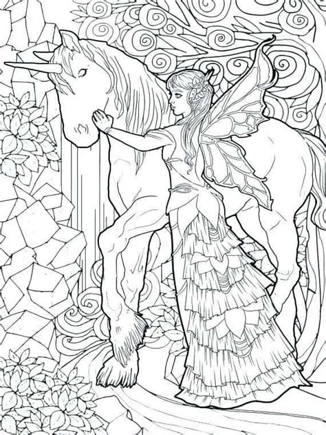 fairy  unicorn coloring page  adults unicorn coloring pages fairy coloring book fairy