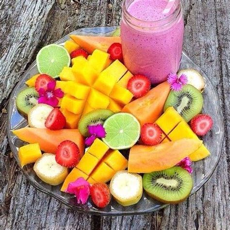 Fruta Picada Para Desayuno Nutritivo Frutas Y Verduras Postres Con