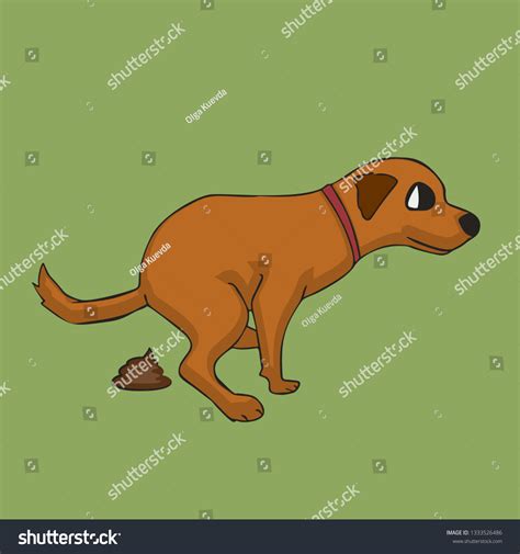 Cartoon Dog Pooping Isolated Vector Illustration เวกเตอร์สต็อก ปลอด