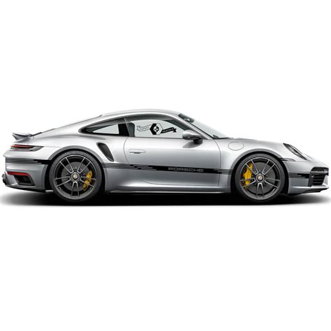 New Pair Porsche 911 Turbo S Side Full Body Line Stripes Graphics For