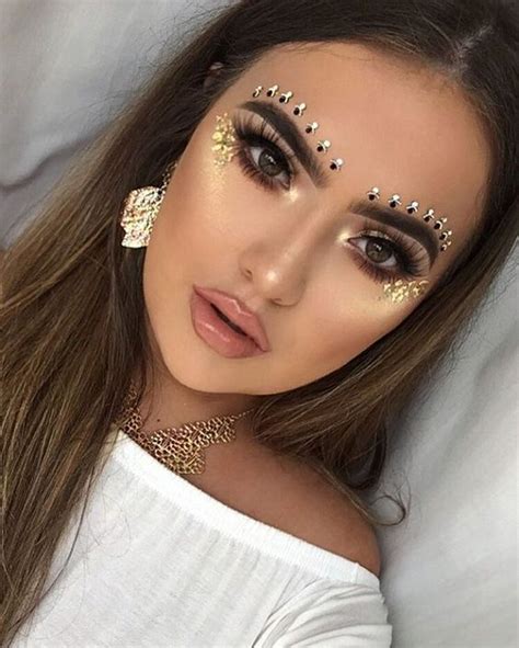 20 Face Jewel Rhinestone Makeup Ideas To Inspire You Lupsona