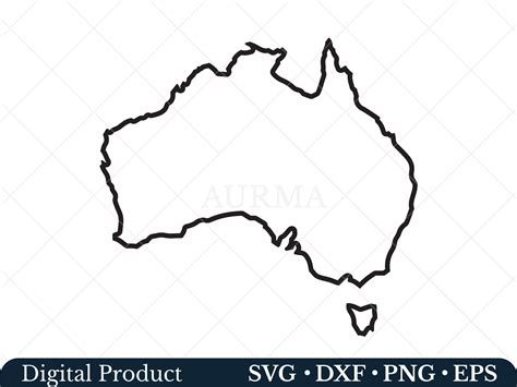 Australia Svg Outline Map Svg Graphic By Chipus · Creative Fabrica