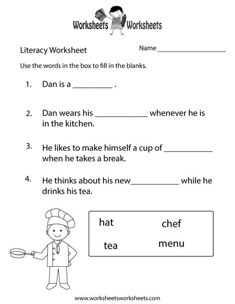 Fun Literacy Worksheet Free Printable Educational Worksheet