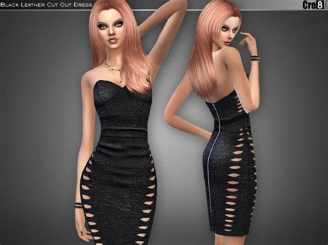 Black Leather Bandage Dress The Sims 4 Catalog